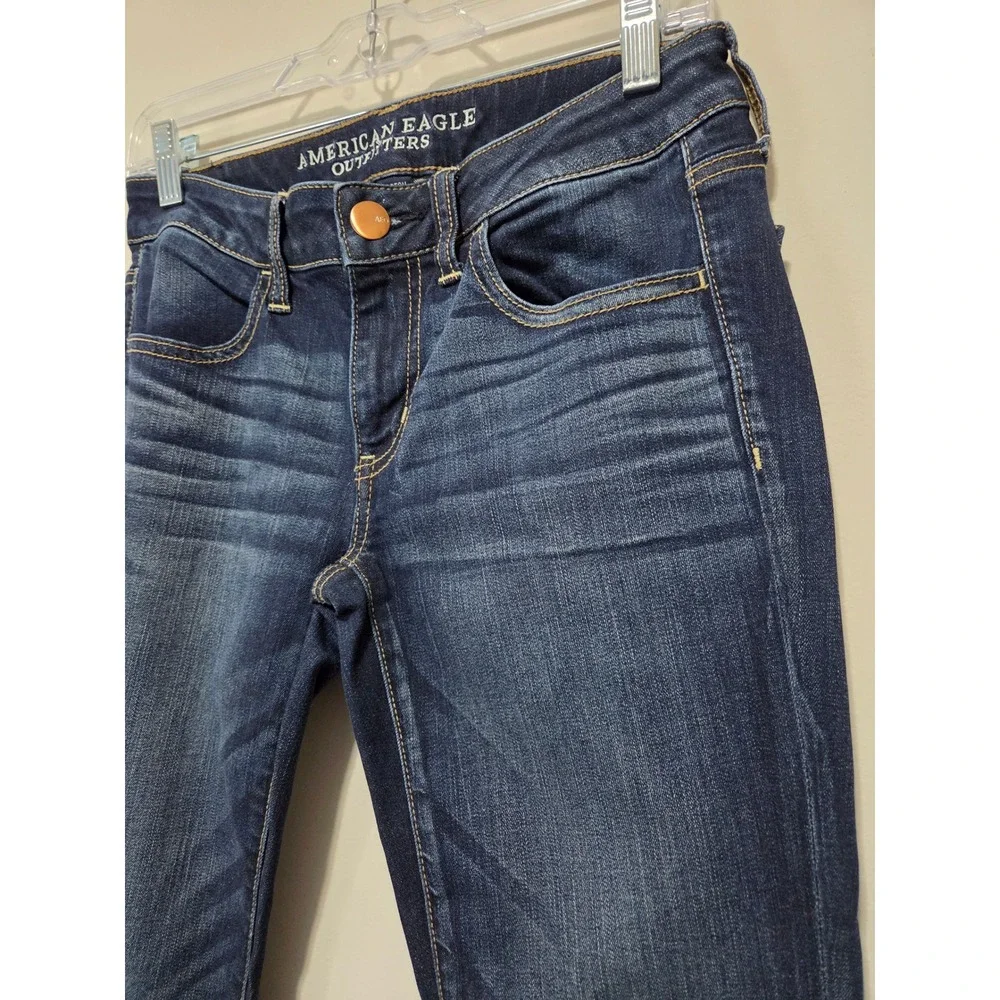American Eagle Super Low Jegging Dark Wash Super Stretch Jeans Womens 6 Short